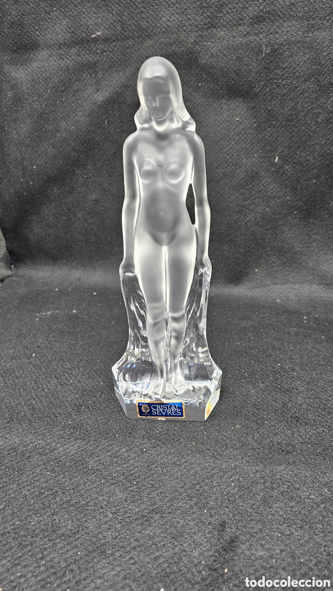 Antig&uuml;edades: Figura de muher desnuda de cristal de Sevres