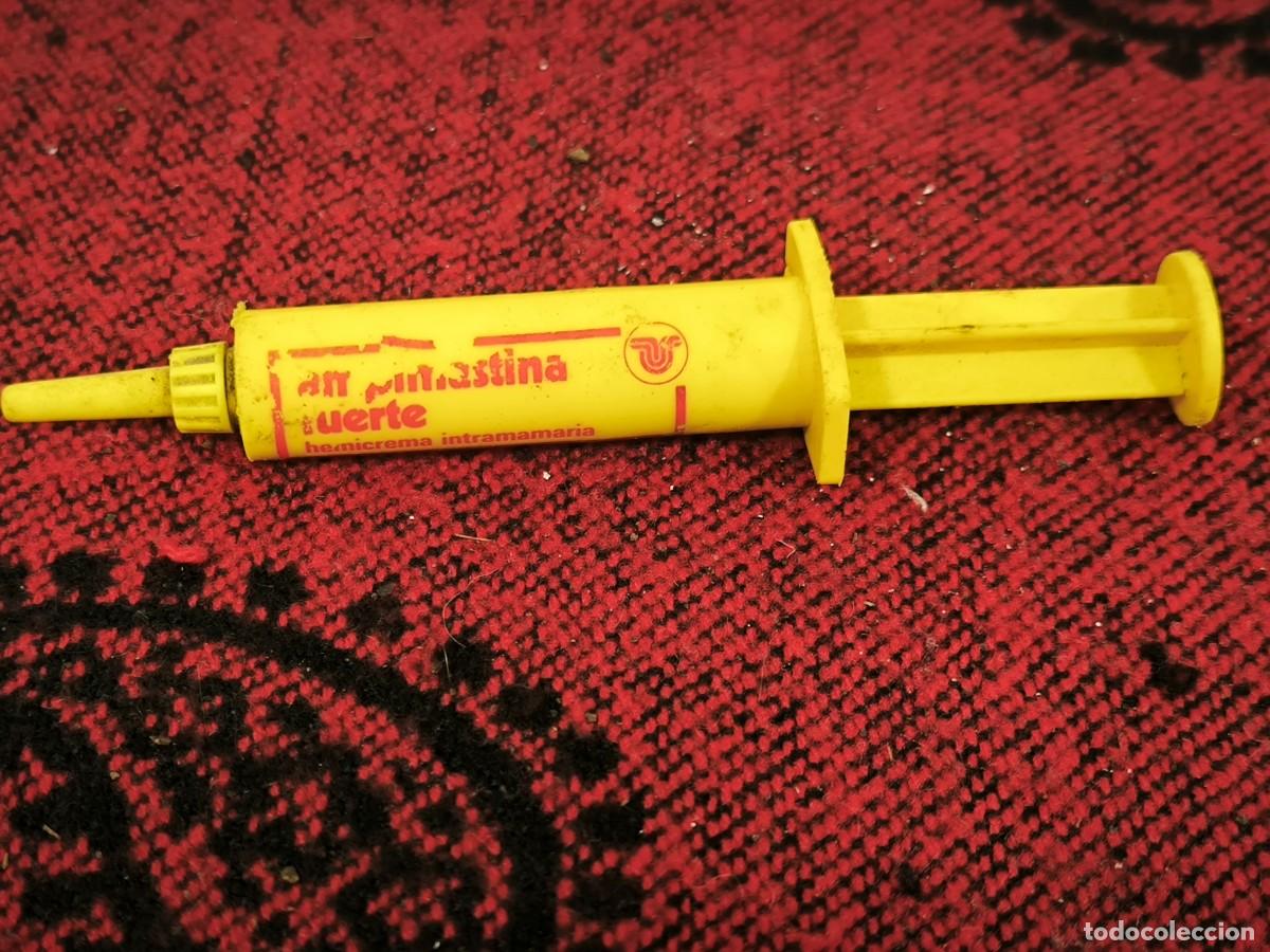 Antig&uuml;edades: Antigua Jeringa Veterinaria Antibi&oacute;tico Mastitis Fuerte 14 Cm &ndash; Pieza Vintage Ganadera