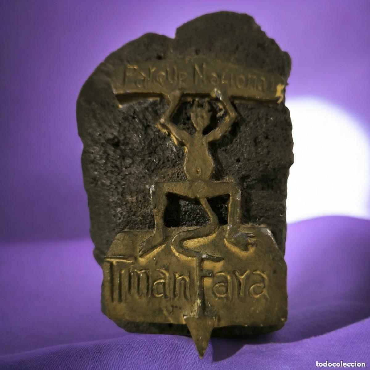 Antiguidades: Figura Souvenir Timanfaya Islas Canarias &ndash; Escultura Lava Volc&aacute;nica Realista