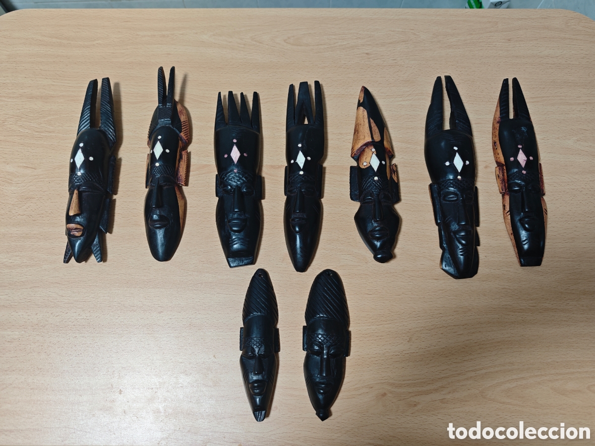 Antig&uuml;edades: 9 figuras de &eacute;bano y otras maderas - Foto 3