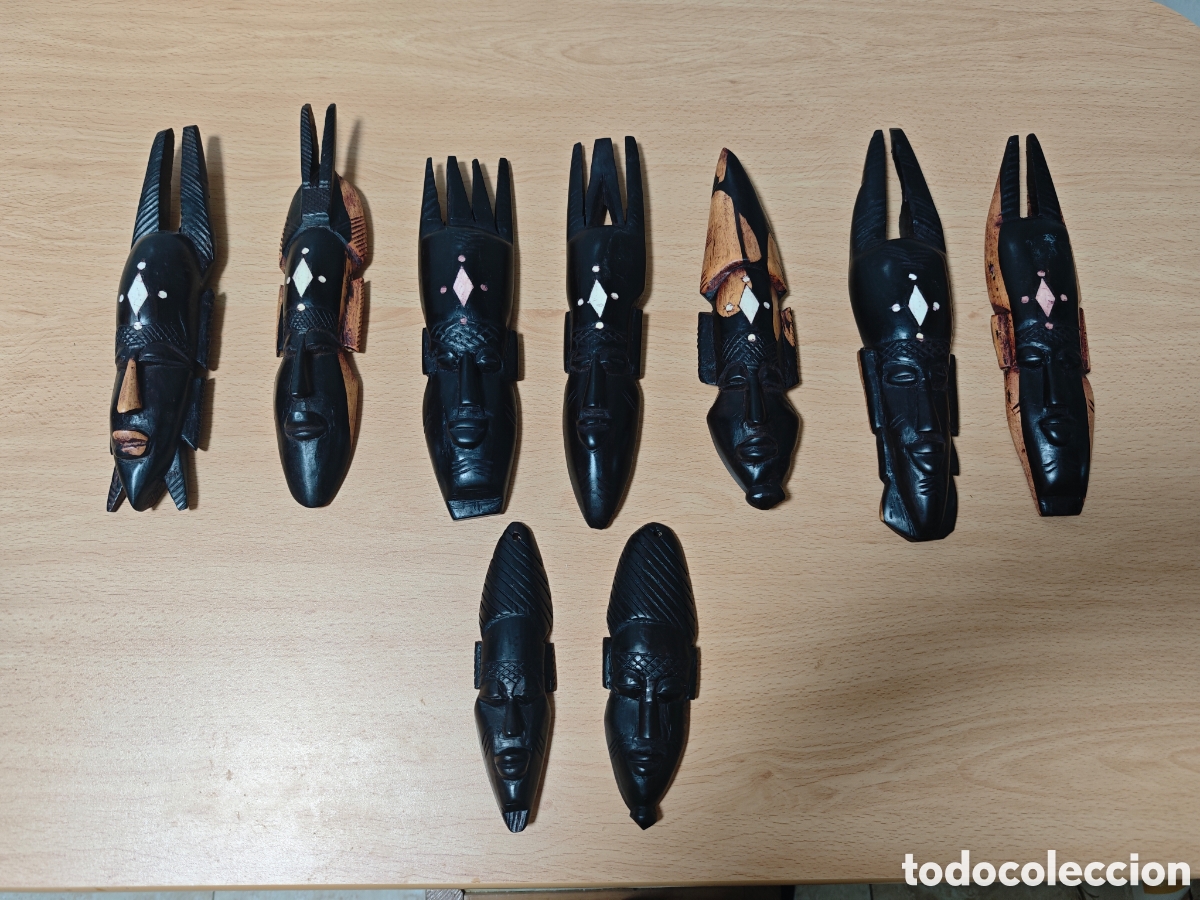 Antig&uuml;edades: 9 figuras de &eacute;bano y otras maderas - Foto 6