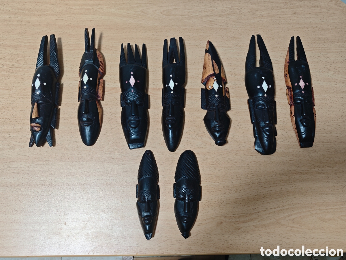Antig&uuml;edades: 9 figuras de &eacute;bano y otras maderas - Foto 8