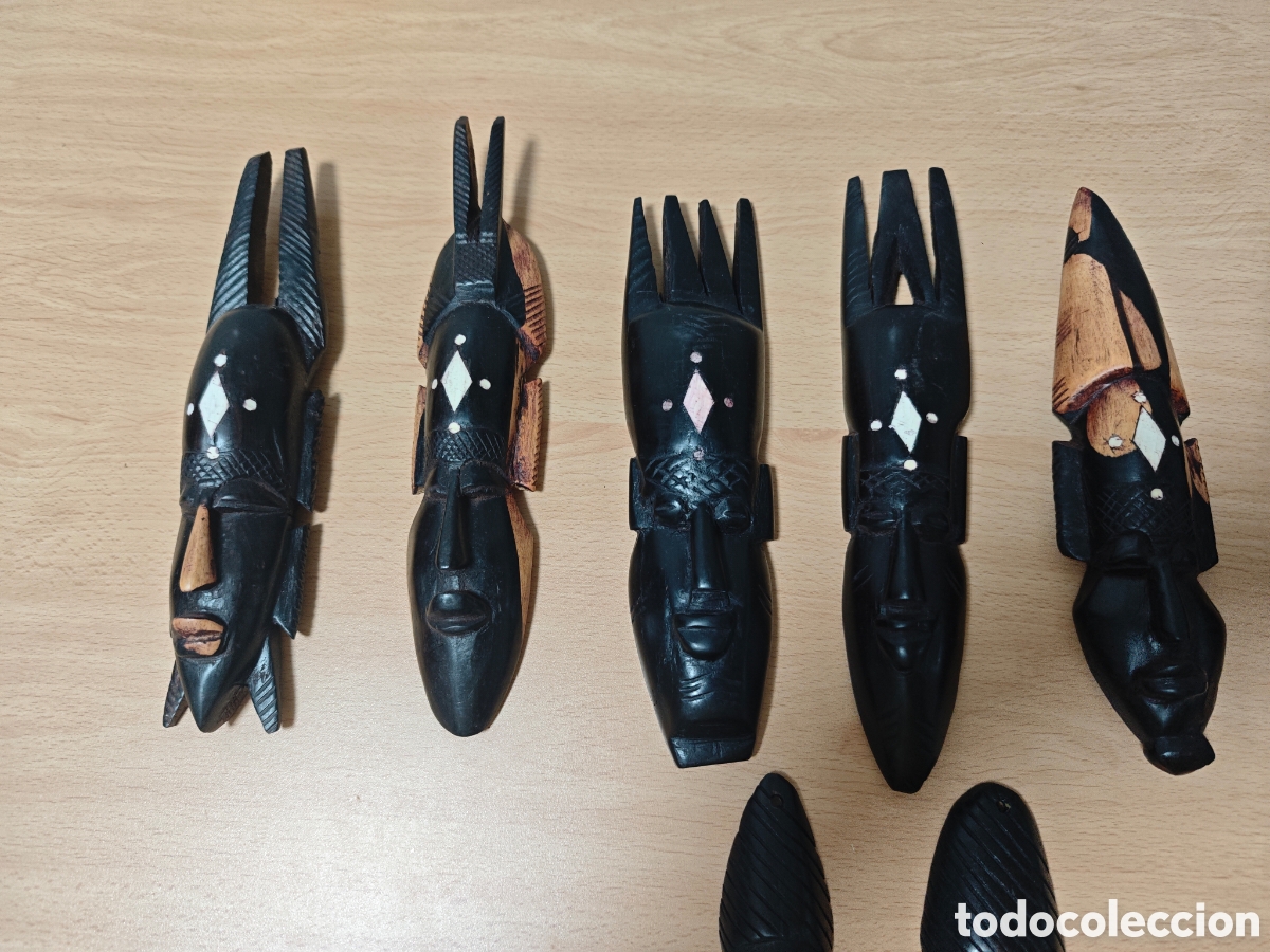 Antig&uuml;edades: 9 figuras de &eacute;bano y otras maderas - Foto 9
