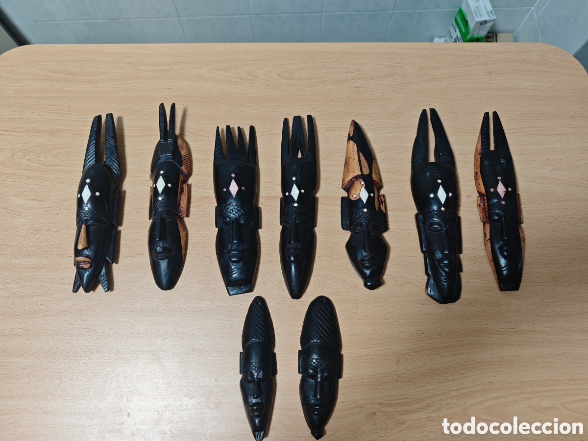 Antig&uuml;edades: 9 figuras de &eacute;bano y otras maderas - Foto 11