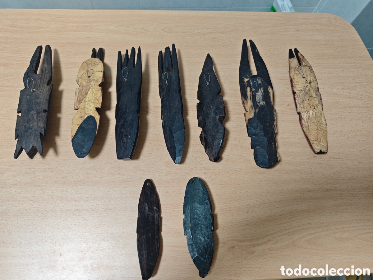 Antig&uuml;edades: 9 figuras de &eacute;bano y otras maderas - Foto 16