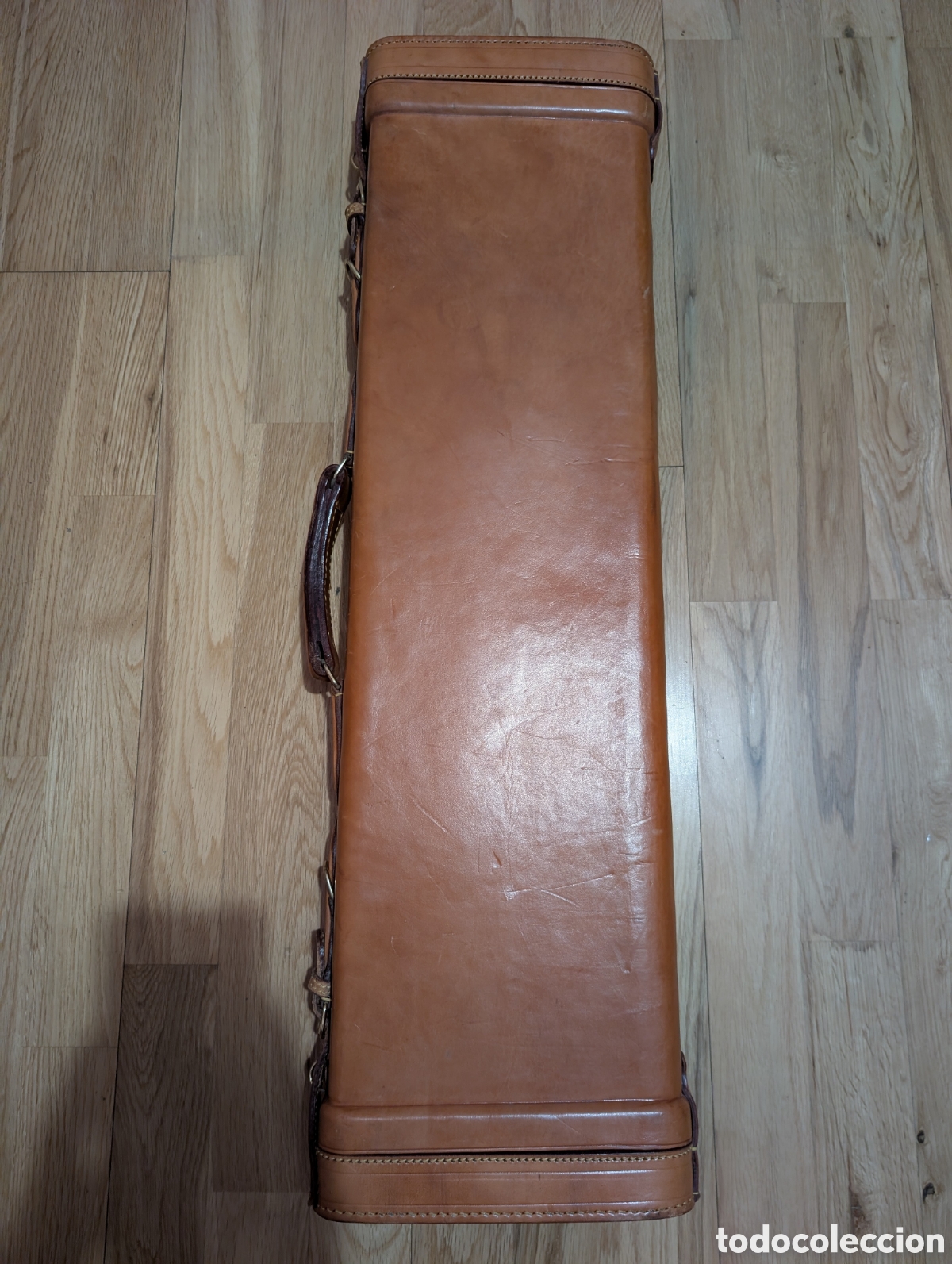 Antig&uuml;edades: Funda o malet&iacute;n de cuero, antigua - vintage, Rifle/Escopeta.