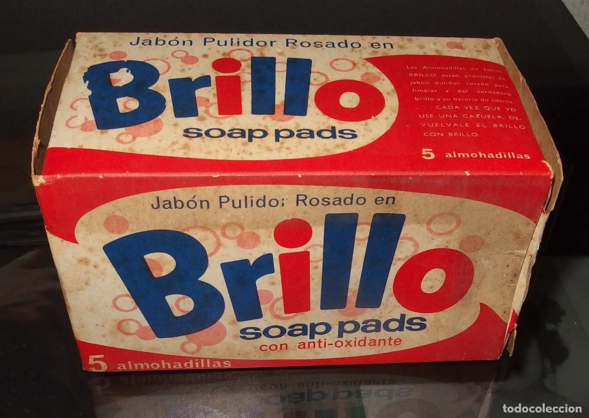 Antig&uuml;edades: 5 ANTIGUOS ESTROPAJOS BRILLO,CAJA ORIGINAL,A&Ntilde;OS 40 &Oacute; 50,A ESTRENAR