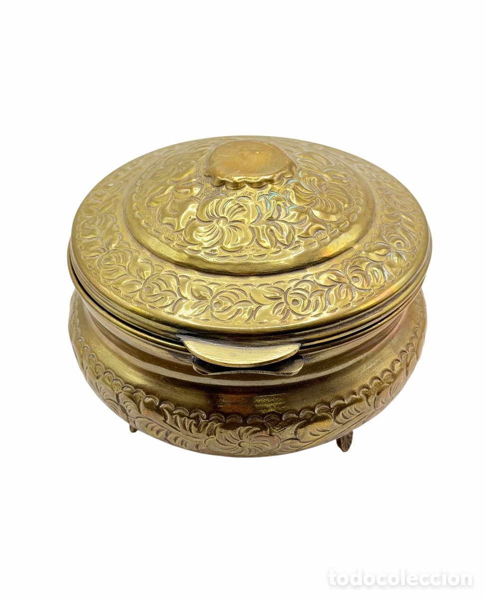 Antiquit&eacute;s: Antigua Caja de Lat&oacute;n Dorado