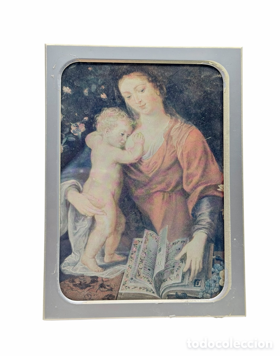Antiques: Retrato de La Virgen Enmarcado