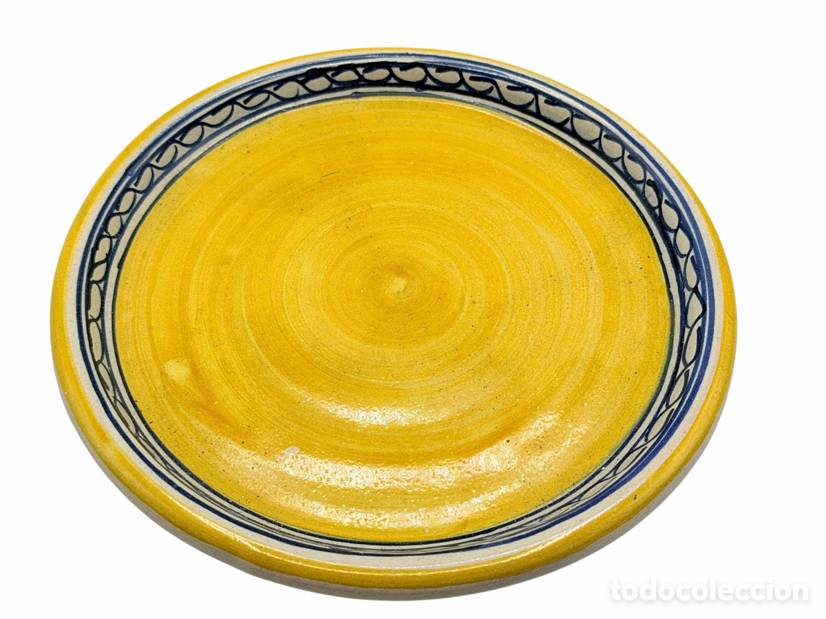 Antiguidades: Plato Artesanal de Cer&aacute;mica Esmaltada