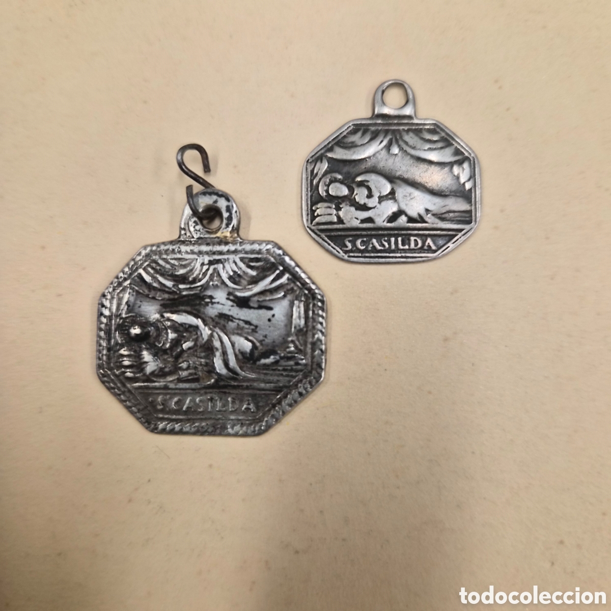 Antiquit&auml;ten: Lote Medallas plata Santa Casilda Siglo XVIII