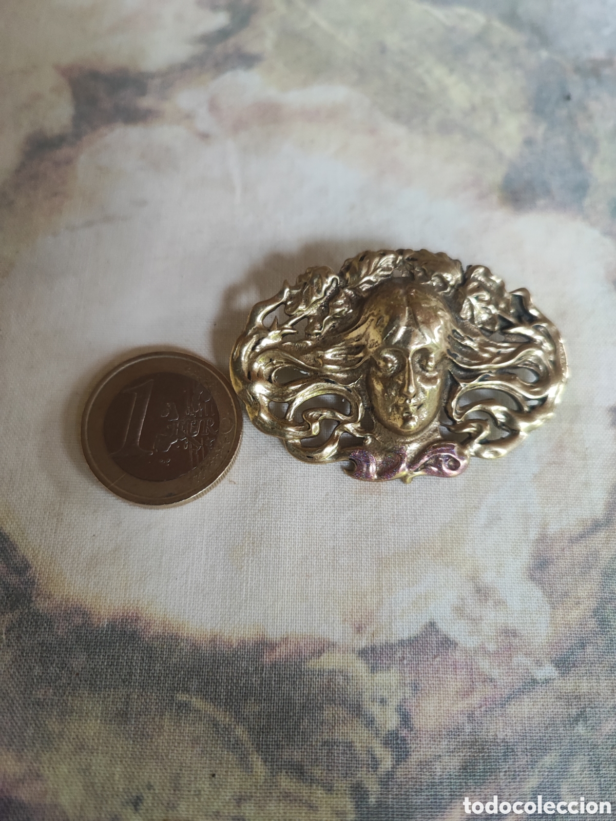 Antig&uuml;edades: Bonito broche modernista de bronce. - Foto 4