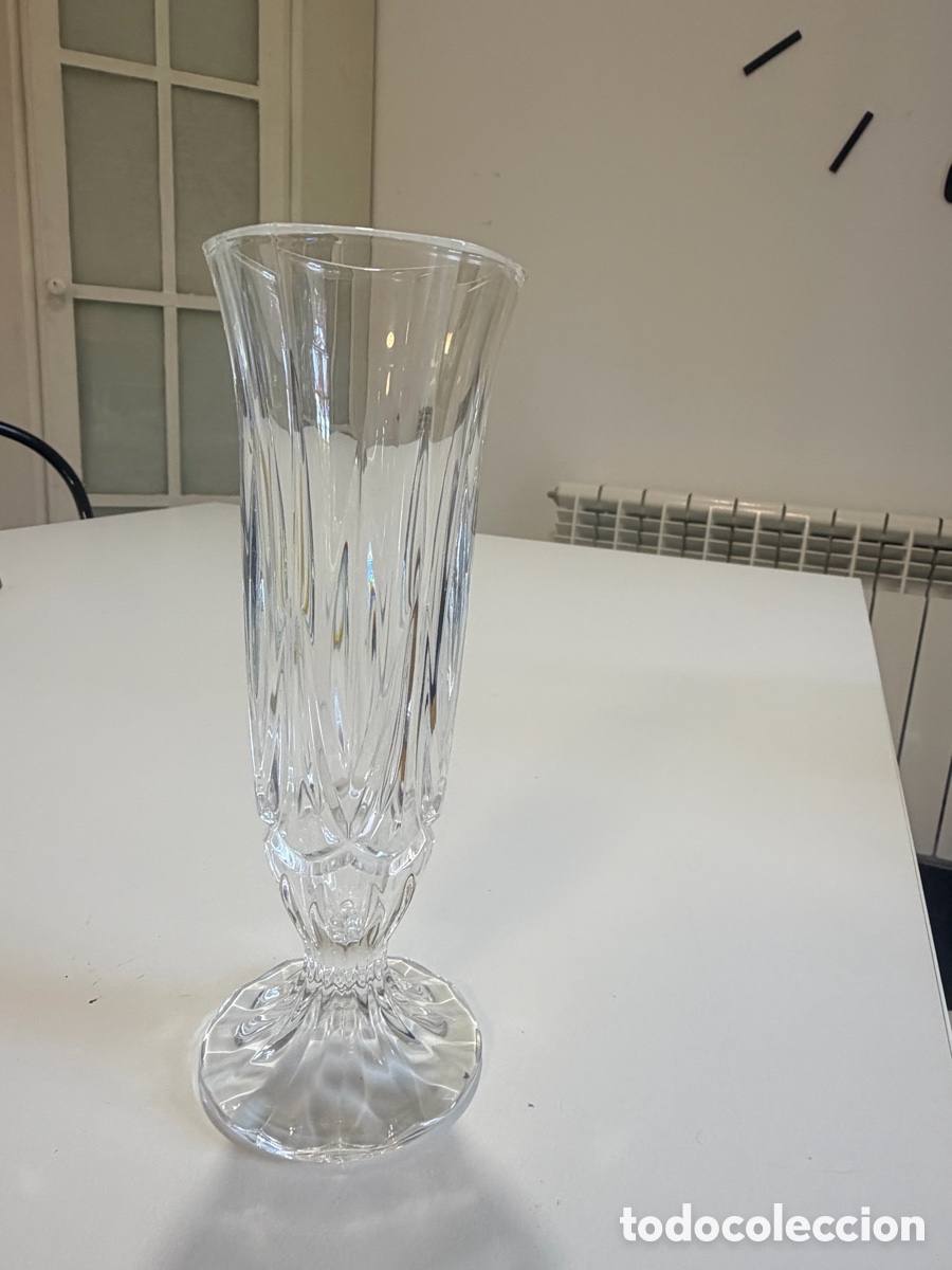 Antig&uuml;edades: Antiguo florero de cristal de bohemia