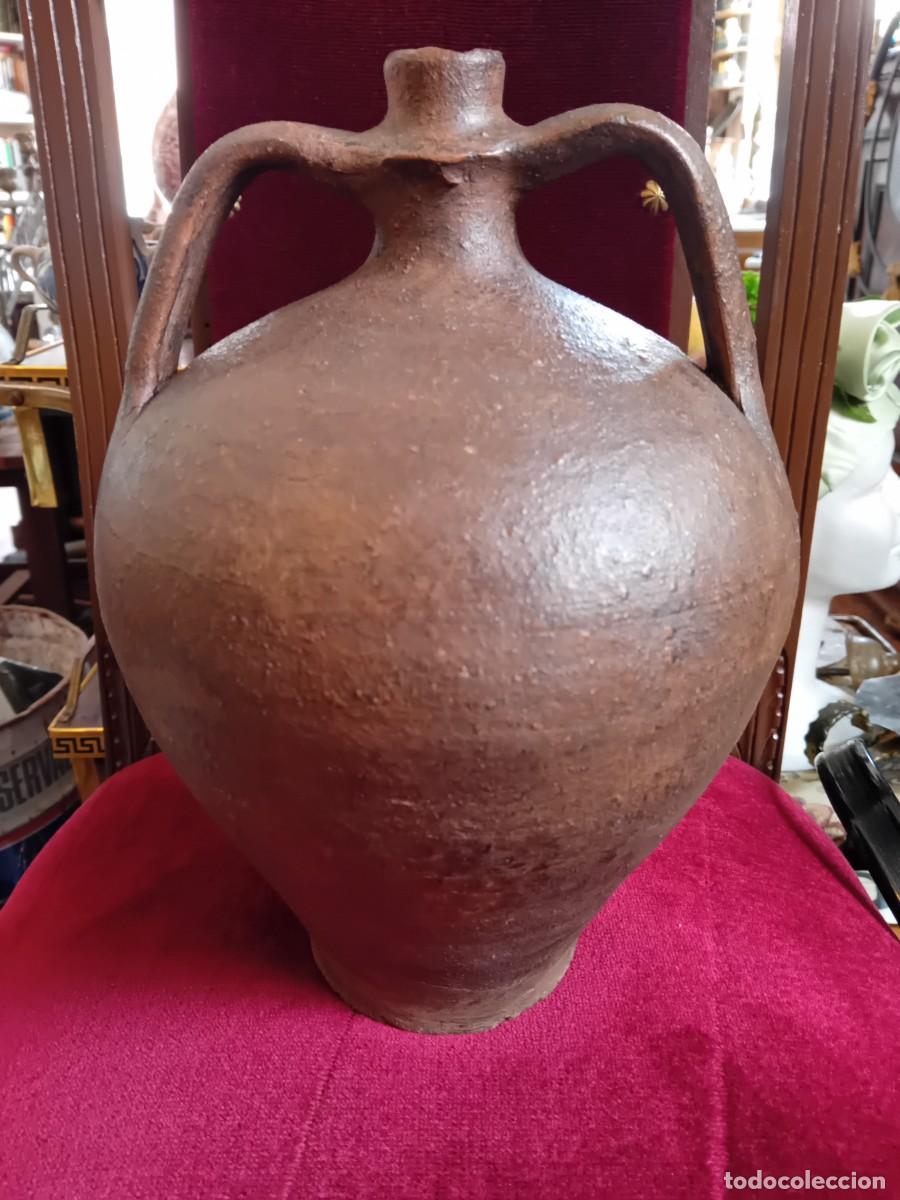 Antig&uuml;edades: Botija castellana de barro cocido finales del siglo XIX principios del siglo XX