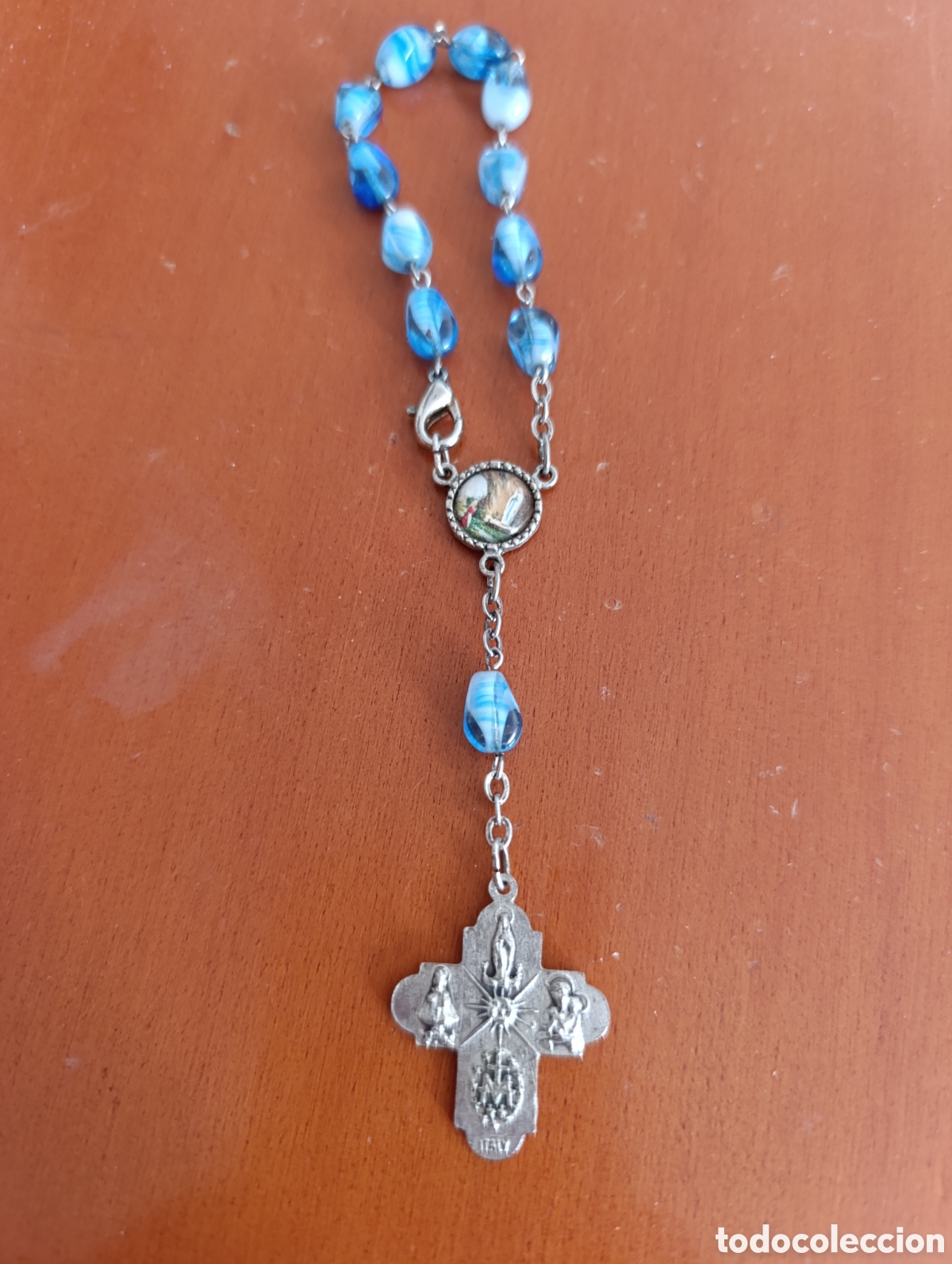 Antig&uuml;edades: Rosario decenario,cristal italiano calidad, Cruz de 4 V&iacute;as y Virgen Lourdes.