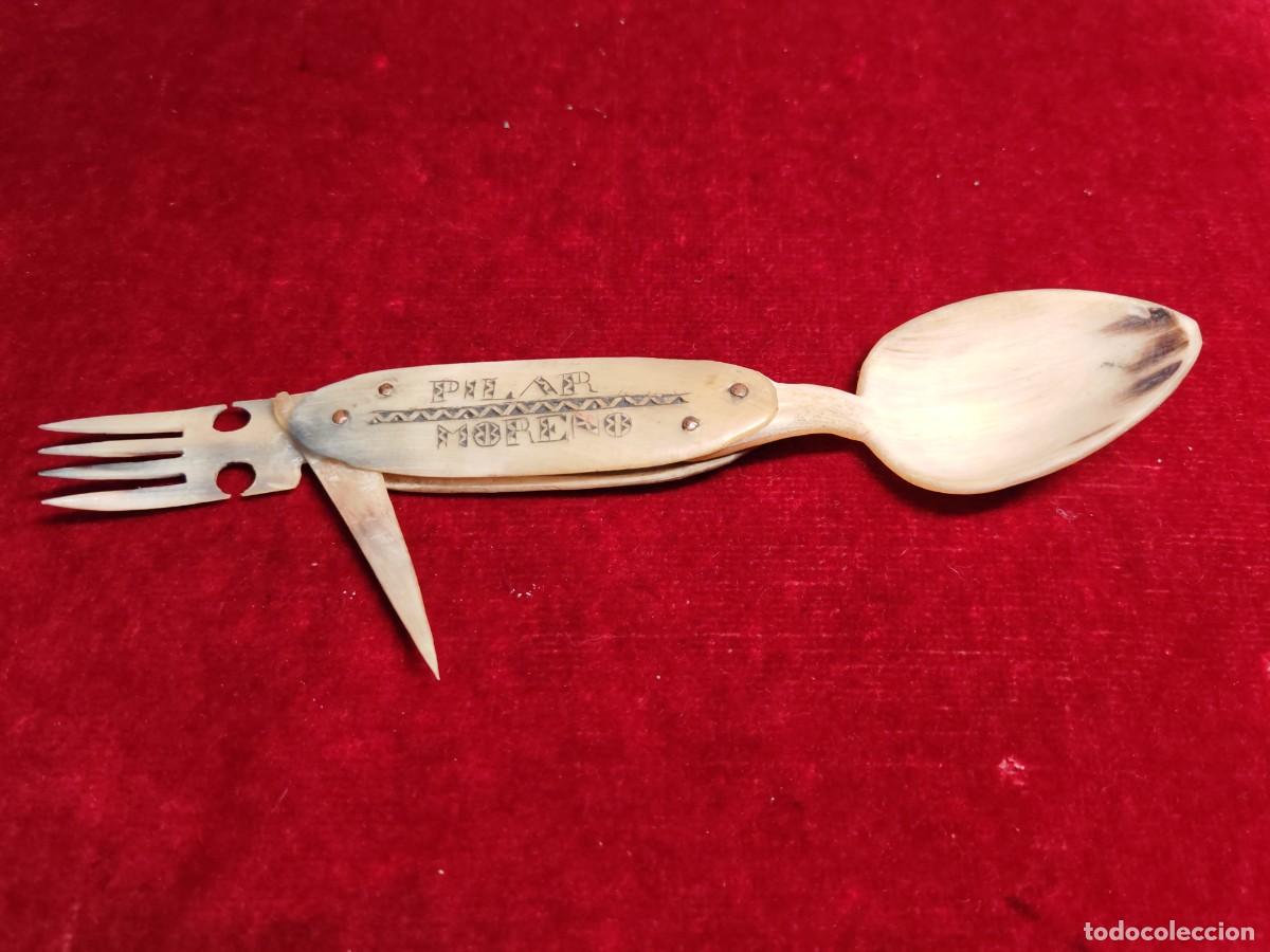 Antiquit&auml;ten: Cuchara tenedor pincho arte pastoril pirineo aragon&eacute;s asta
