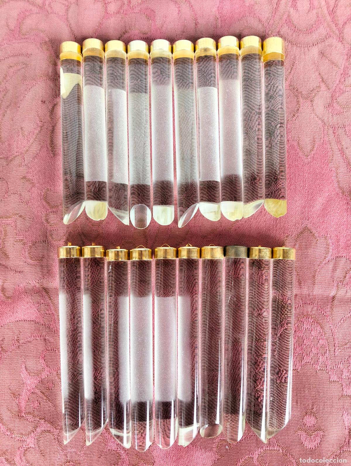 Antiques: L&aacute;grimas de cristal lote 20 para l&aacute;mpara antigua vintage recambio repuesto tubo varilla 12cm