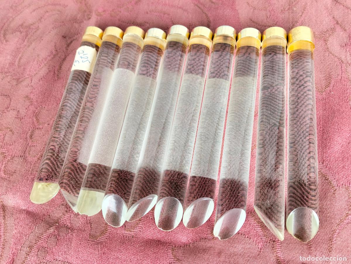 Antiques: L&aacute;grimas de cristal lote 10 para l&aacute;mpara antigua vintage recambio repuesto tubo varilla 12cm