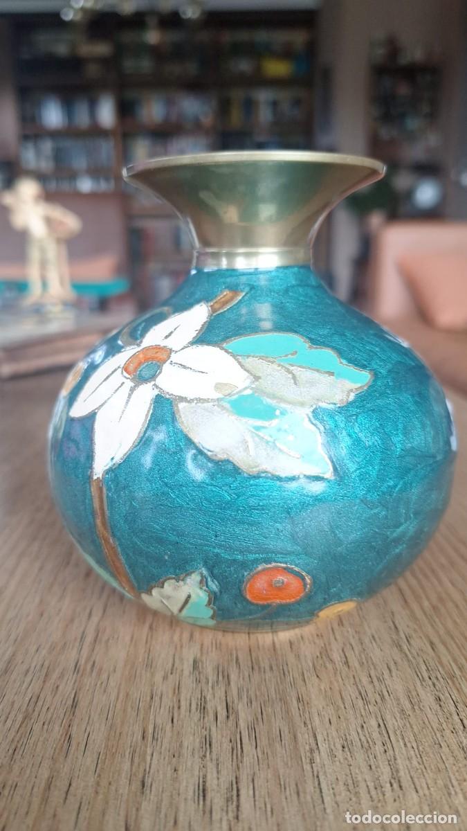 Antig&uuml;edades: Jarr&oacute;n Cloisonne de Bronce o Lat&oacute;n - Foto 3