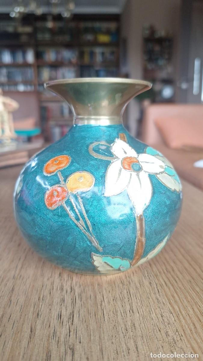 Antig&uuml;edades: Jarr&oacute;n Cloisonne de Bronce o Lat&oacute;n - Foto 4