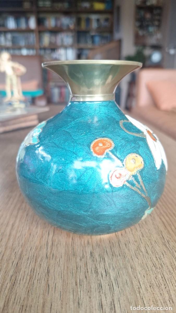 Antig&uuml;edades: Jarr&oacute;n Cloisonne de Bronce o Lat&oacute;n - Foto 5