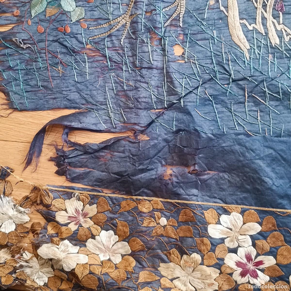 Antig&uuml;edades: ANTIGUO PANEL CHINO BORDADO EN SEDA (DEFECTUOSO) - Foto 11