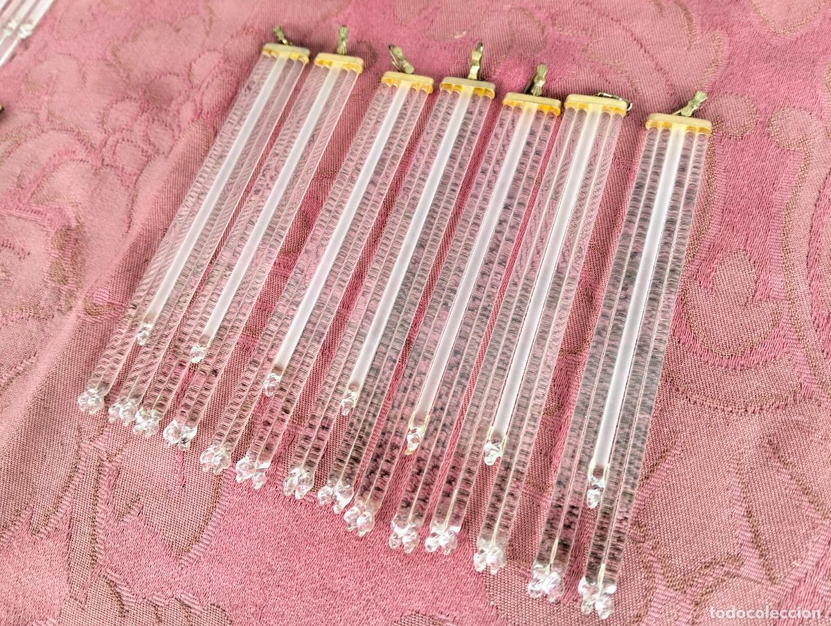 Antiquit&auml;ten: L&aacute;grimas de cristal lote 7 para l&aacute;mpara antigua vintage recambio repuesto tubo varilla 12cm