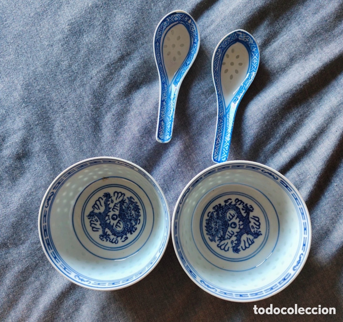 Antig&uuml;edades: Antiguo juego de arroz de porcelana china