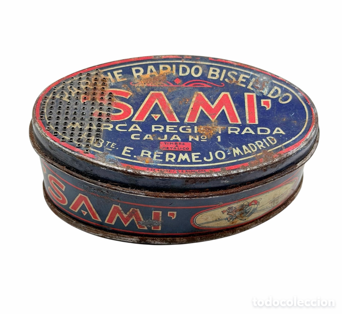 Antiquit&eacute;s: Antigua caja de Parches Bicicleta