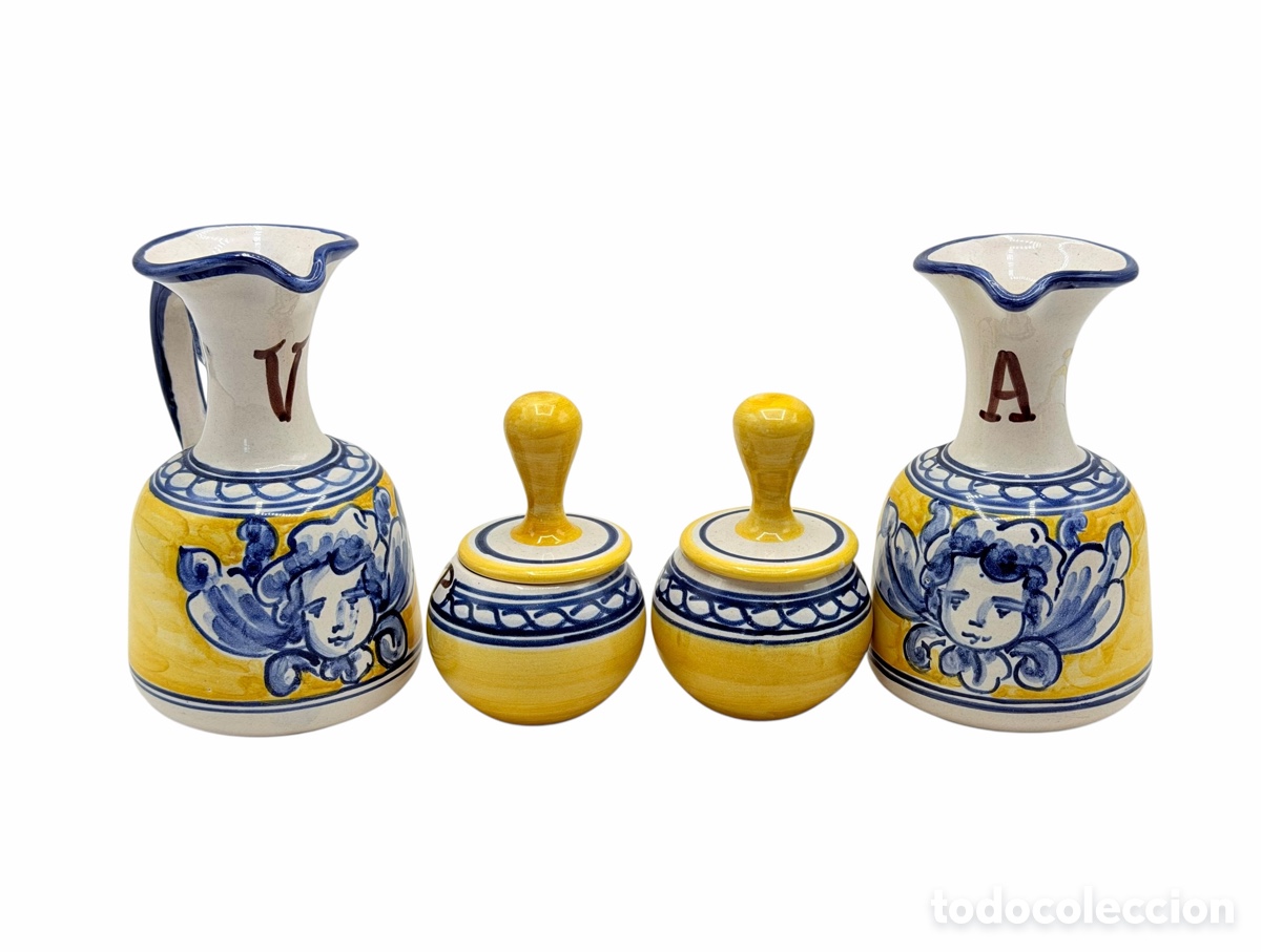 Antiguidades: Vinajeras de cer&aacute;mica de Talavera