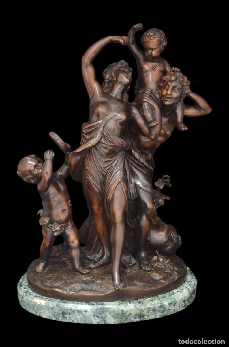 Antiques: FIGURA BRONCE CLODI&Oacute;N LA FAMILIA, FUNDICI&Oacute;N CRESSON & OITEUR