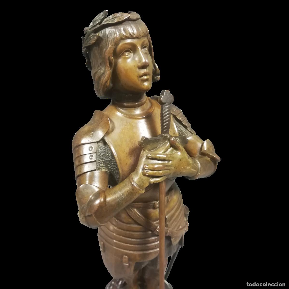 Antiguidades: FIGURA BRONCE JUANA DE ARCO FIRMADA O RUFFONY