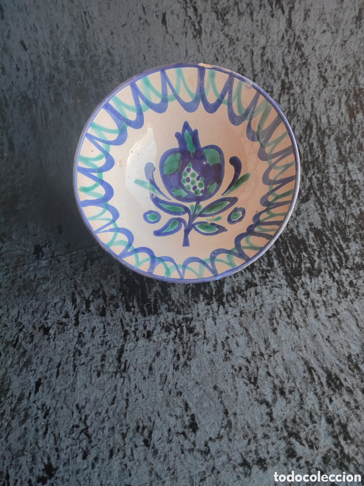 Antig&uuml;edades: ANTIGUA FUENTE DE CER&Aacute;MICA DE GRANADA - FAJALAUZA - CUENCO - S.XIX. 24 cm