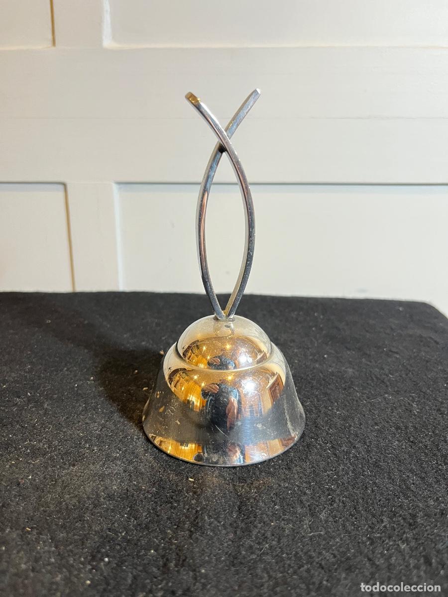Antiques: Campanilla de Mesa Vintage Metal Plateado Dise&ntilde;o Mid Century Modern A&ntilde;os 50 60
