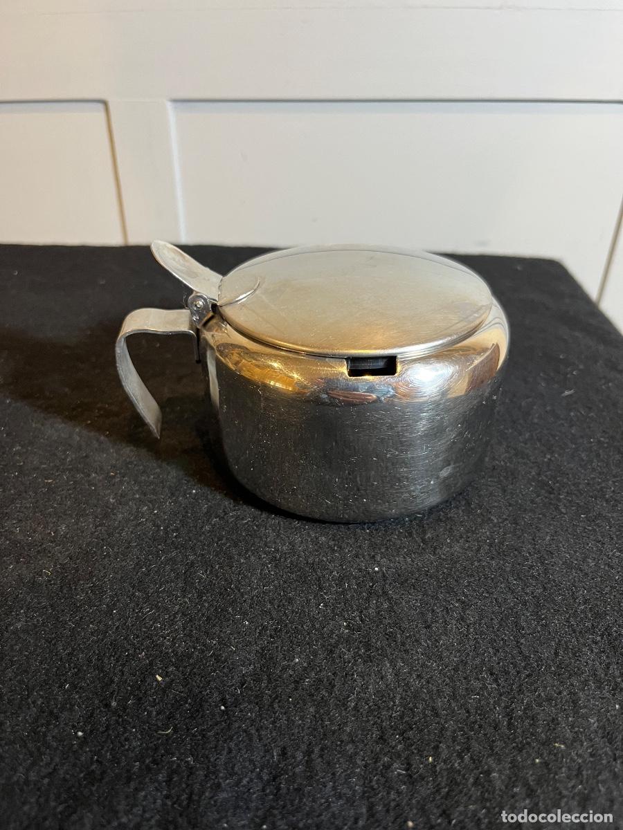 Antiques: Azucarero BRA Acero Inoxidable 18/10 Vintage Espa&ntilde;a Tapa Basculante Original