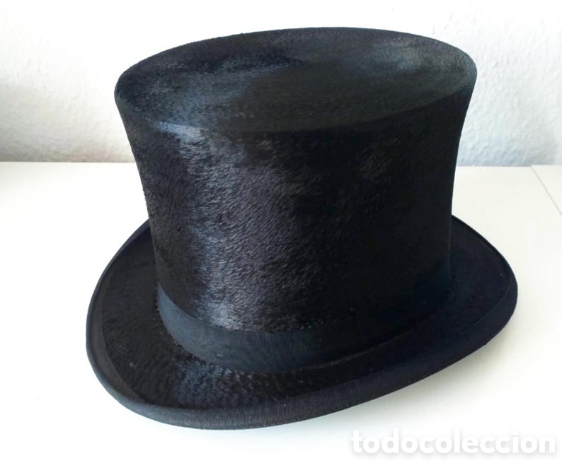 Antig&uuml;edades: Sombrero de copa, Chistera antigua piel Opera 1900 Germany Calidad Lujo