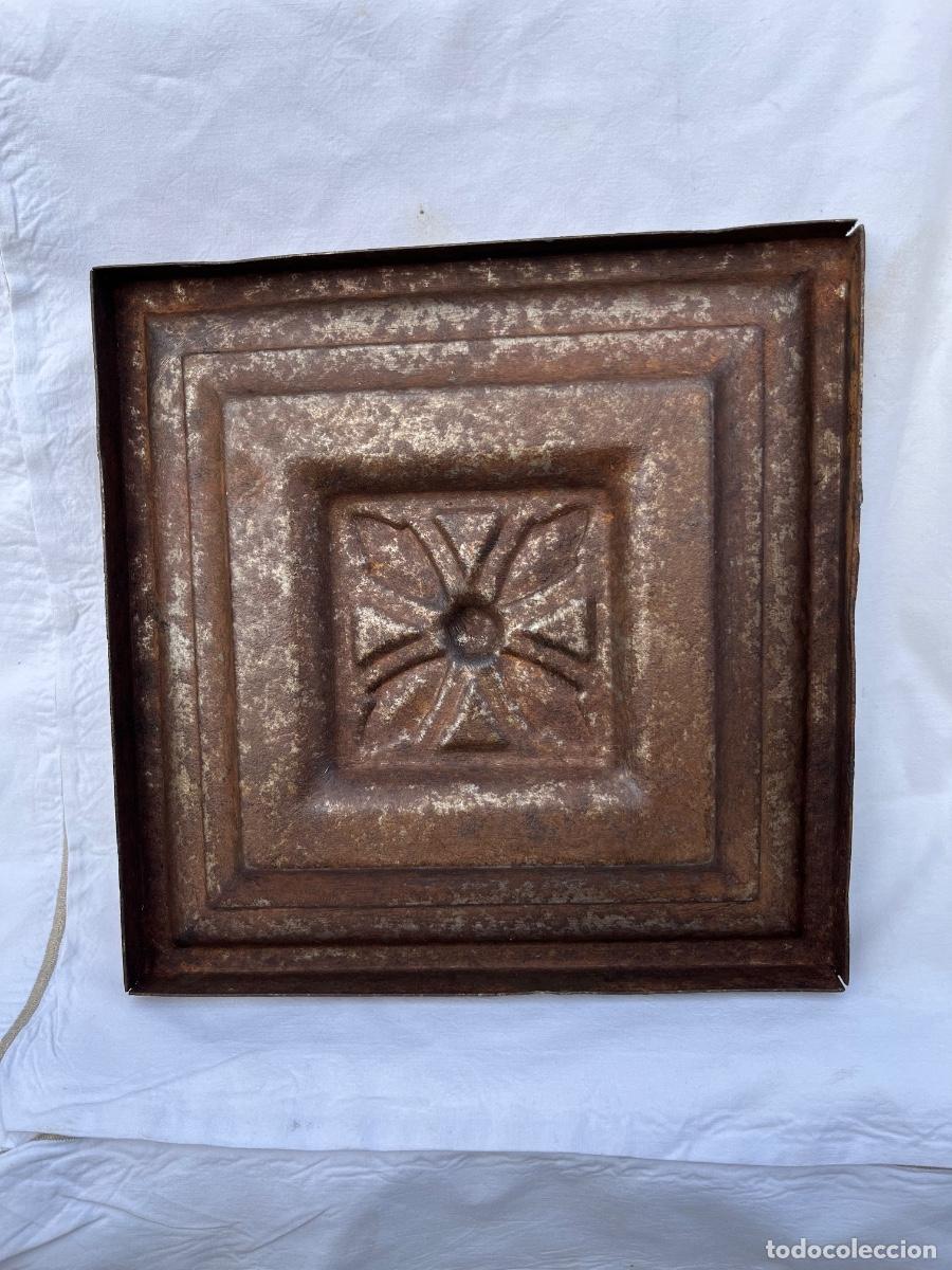Antig&uuml;edades: Molde azulejo, con dibujo, chapa - Foto 3