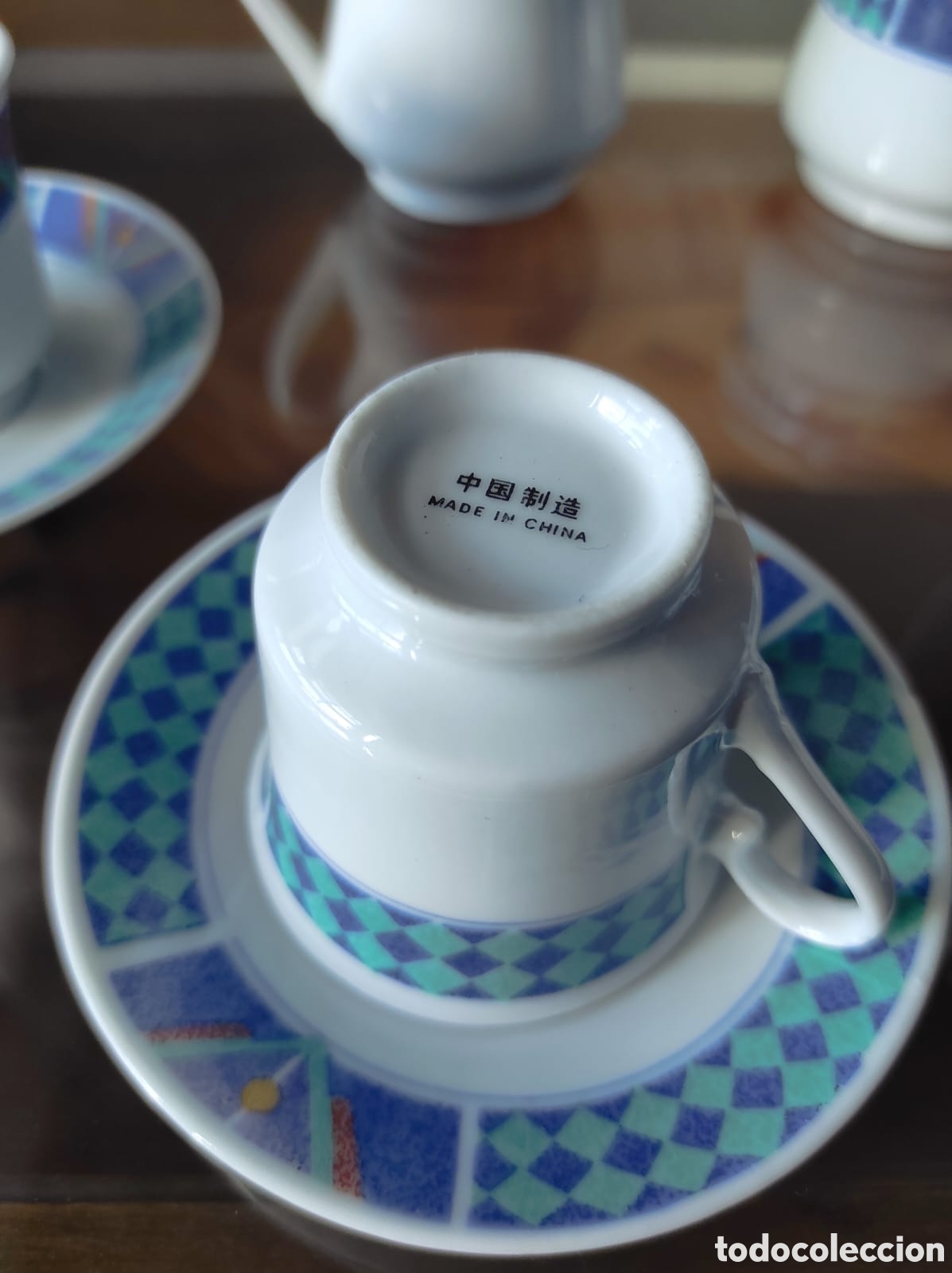 Antig&uuml;edades: Juego de tazas y cafetera - Foto 4