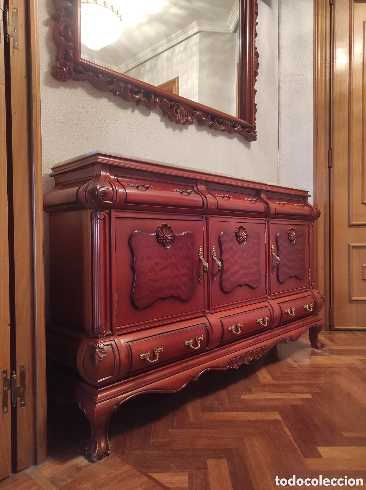 Antig&uuml;edades: Recibidor de madera y m&aacute;rmol - Foto 3
