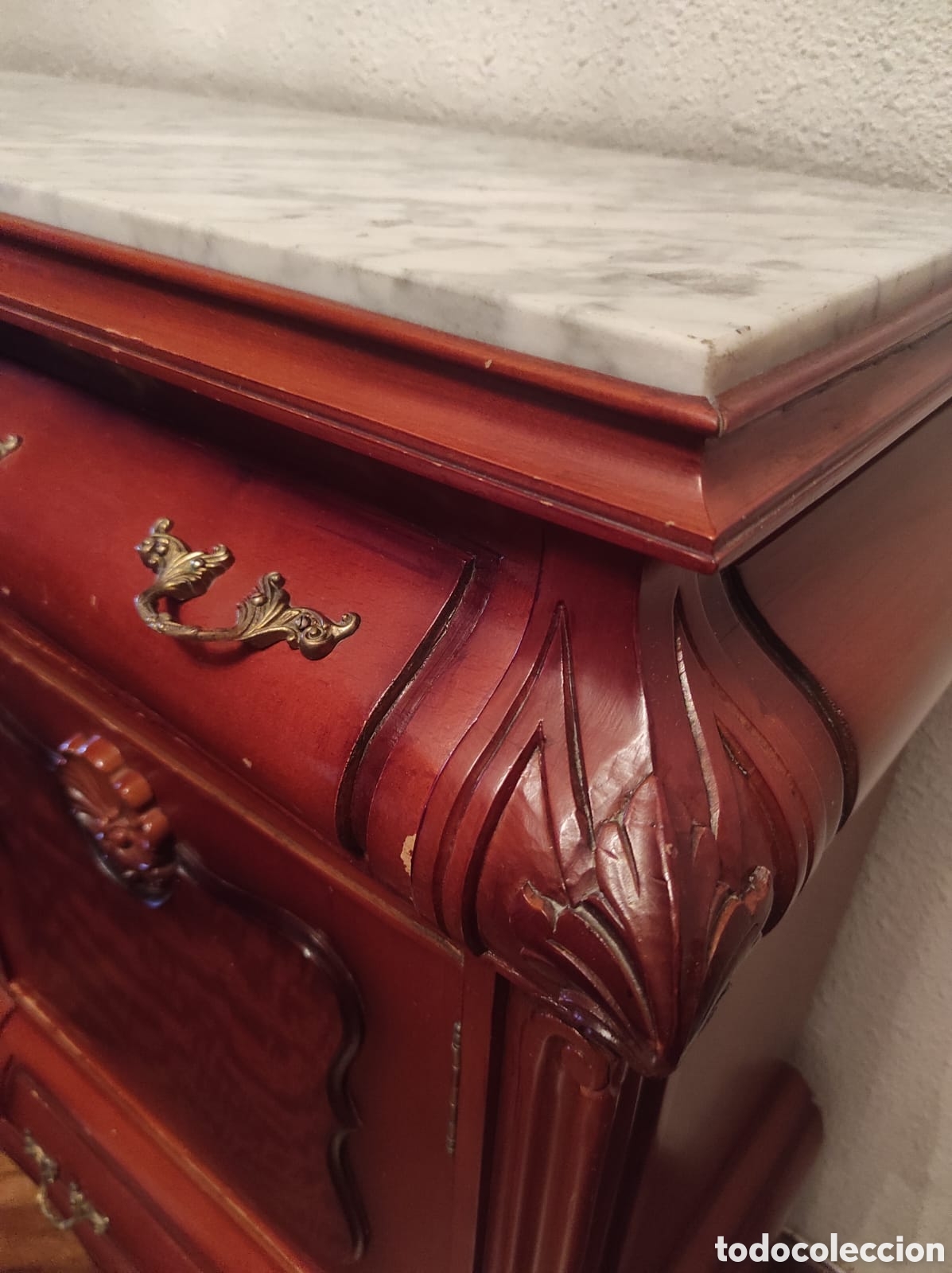 Antig&uuml;edades: Recibidor de madera y m&aacute;rmol - Foto 4