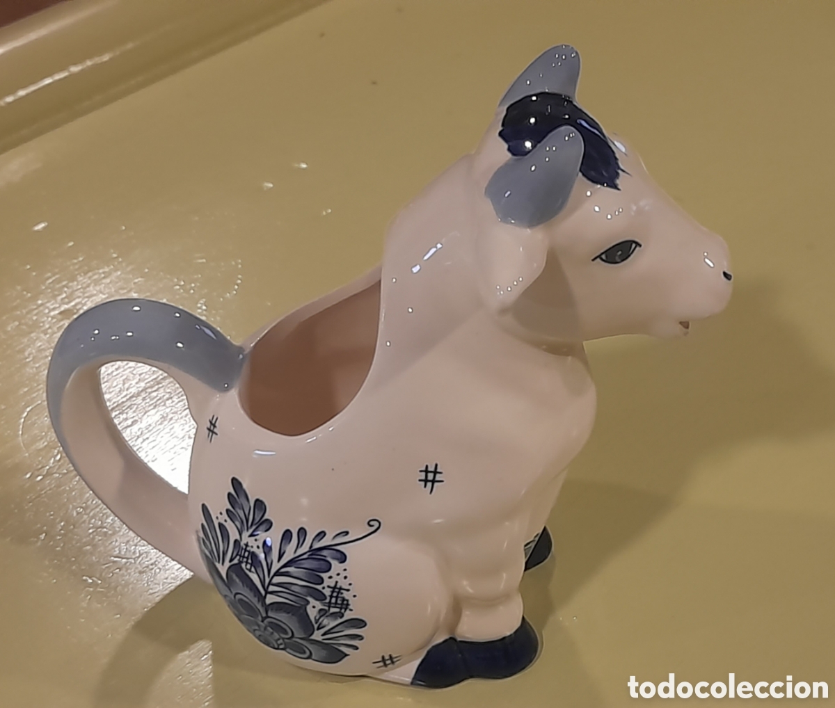Antiguidades: Jarrita de leche de porcelana Delft