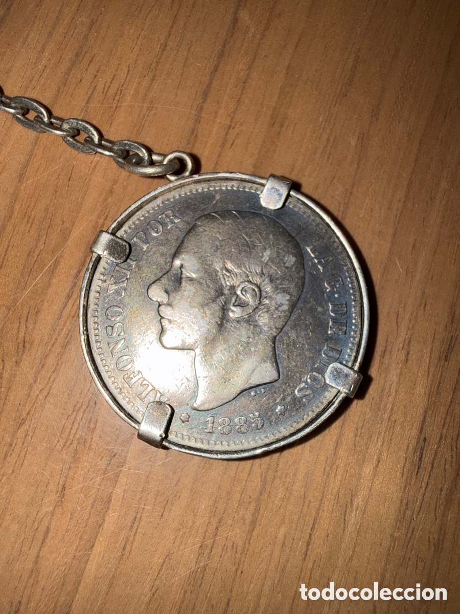 Antig&uuml;edades: 5 Pesetas 1885 Alfonso XII Por la G de Dios