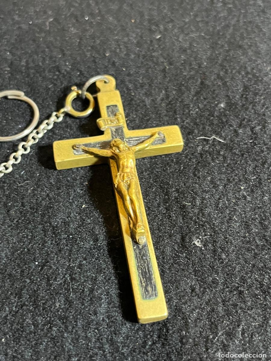 Oggetti Antichi: Cruz pectoral Hermanas Caridad Santa Ana religiosa antigua metal madera vintage sacra crucifijo