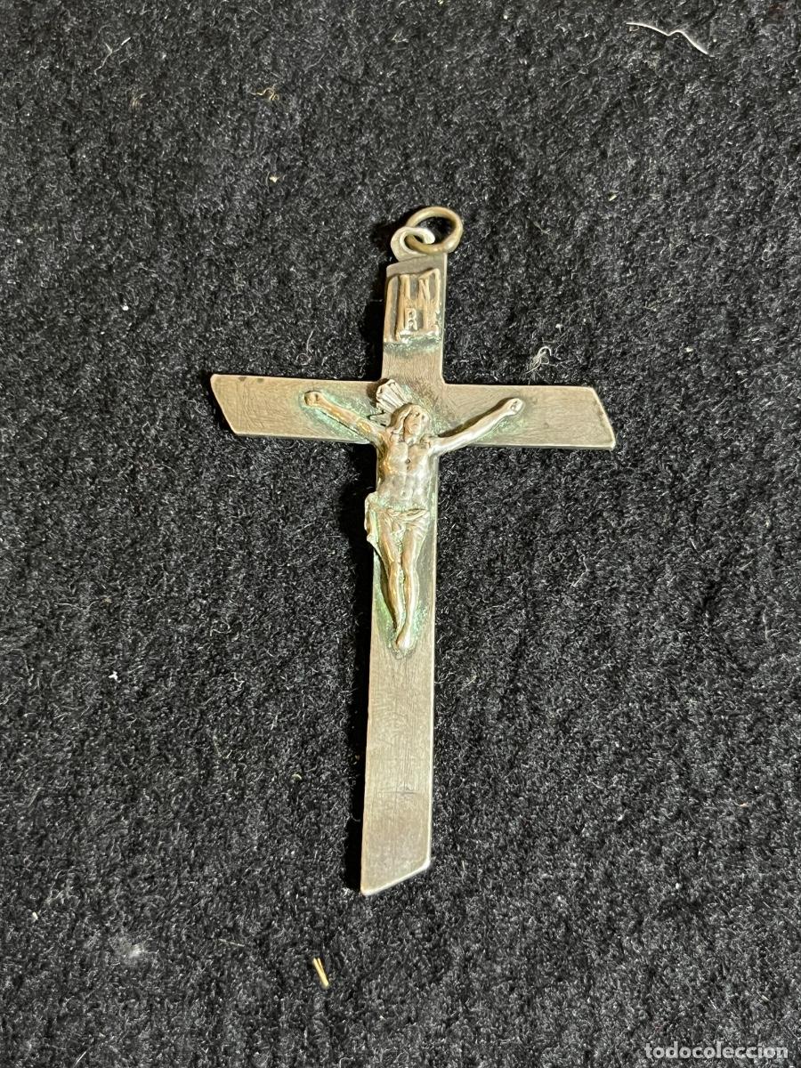 Antiques: Crucifijo religioso antiguo cruz pectoral monja metal vintage arte sacro siglo XX