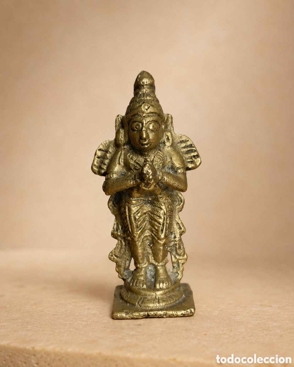 Antig&uuml;edades: Figura vintage de Garuda en bronce/lat&oacute;n &ndash; 7,5 cm