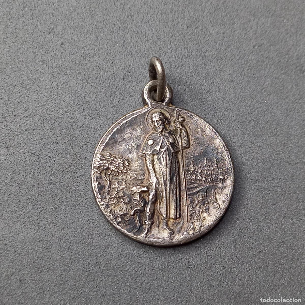 Antig&uuml;edades: Antigua Medalla de San Roque de Montpellier, Santo Patr&oacute;n de los perros, enfermos y cirujanos