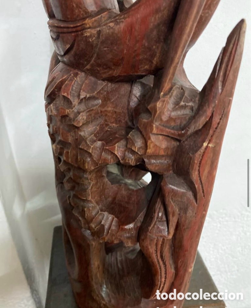 Antig&uuml;edades: Figura pescador en madera - Foto 8