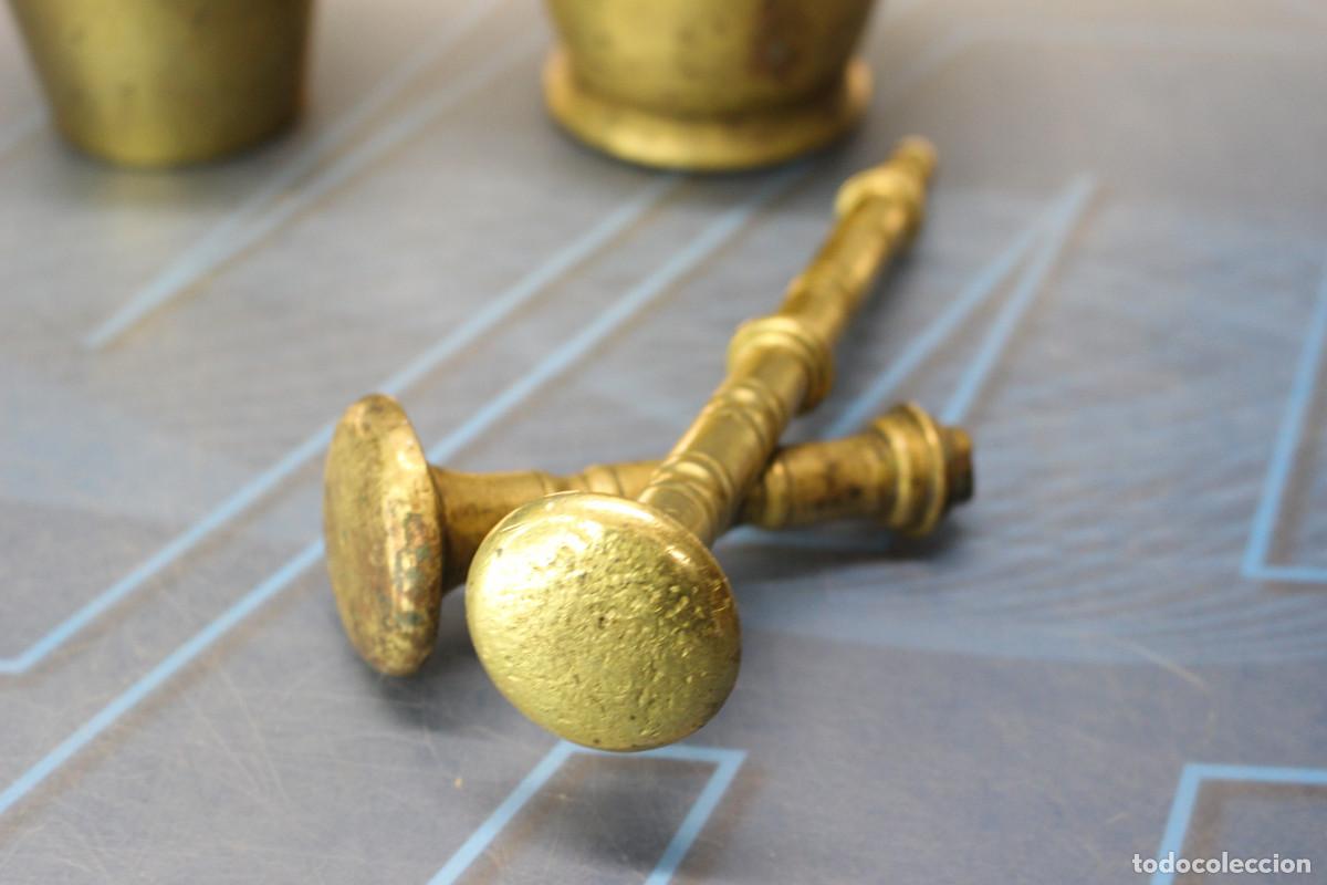 Antig&uuml;edades: 05. 2 Morteros, almirez de bronce con sus mazos. - Foto 4