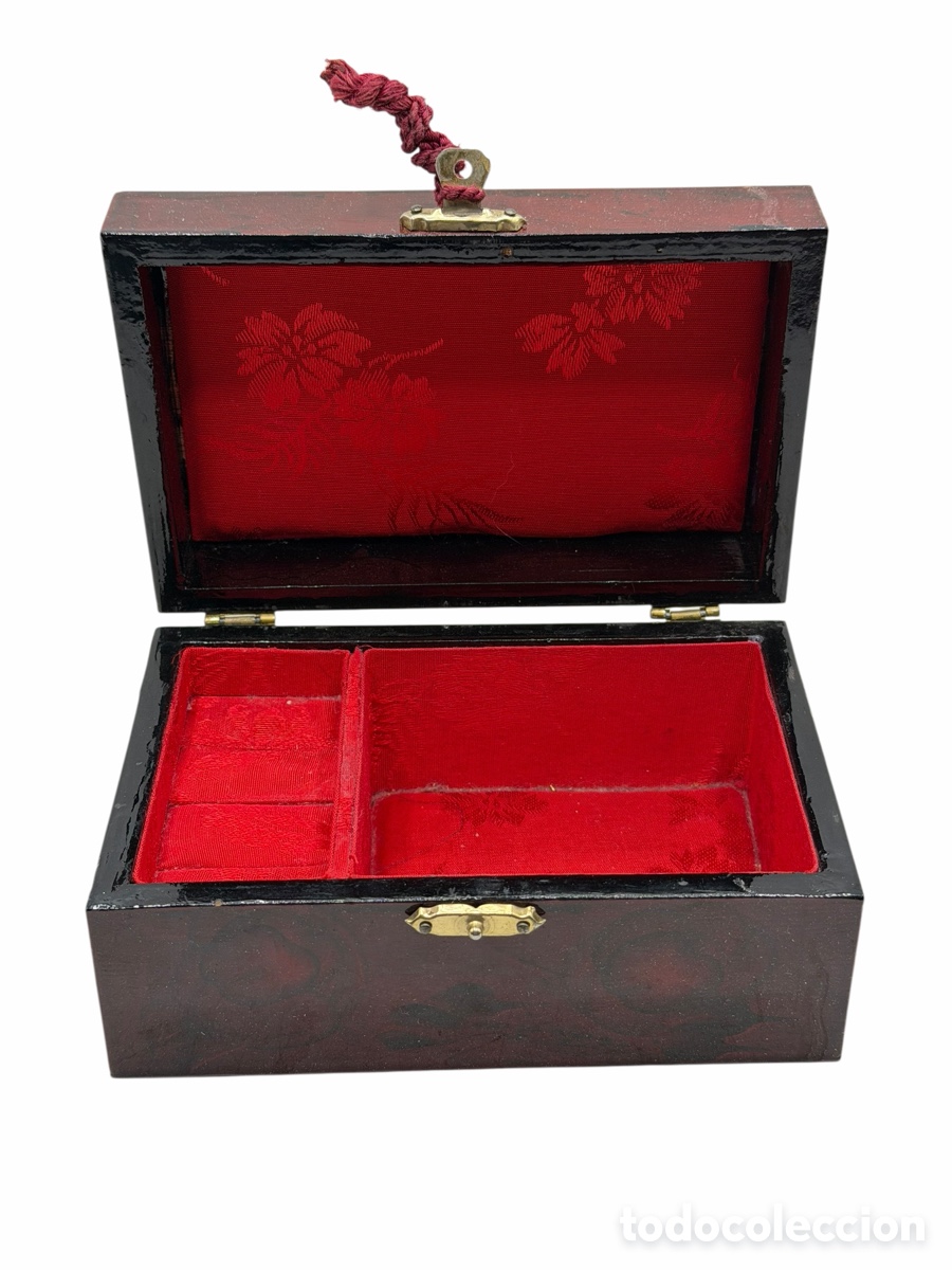 Antiguidades: Caja Joyero de Madera Lacada