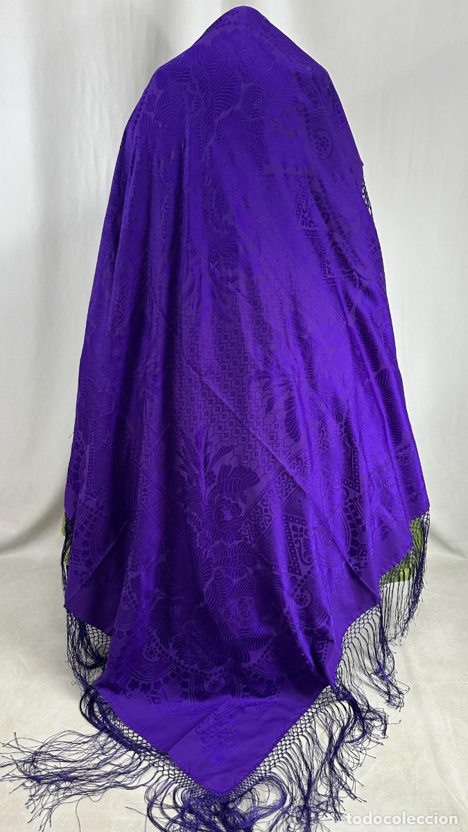 Antig&uuml;edades: Mant&oacute;n morado adamascado - Foto 8